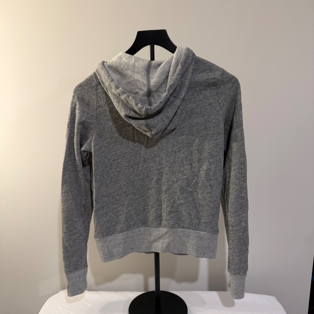 Abercrombie & Fitch Womens XS Y2K Heather Gray Logo Full Zip Hoodie Sweatshirt - Picture 7 of 11